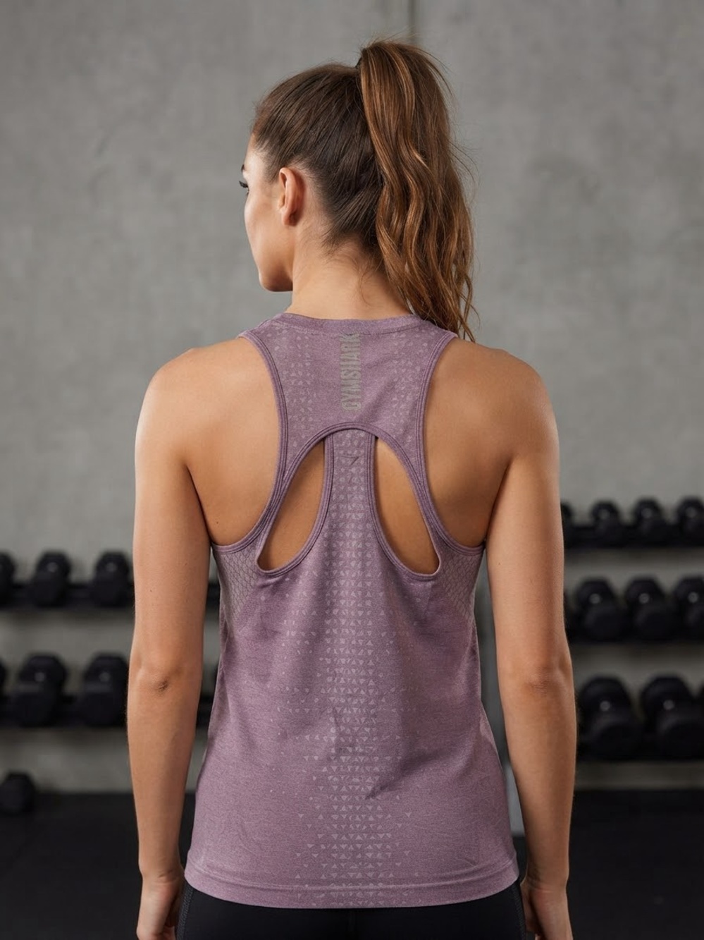 Gymshark Mauve Racerback Tank with Keyhole Back